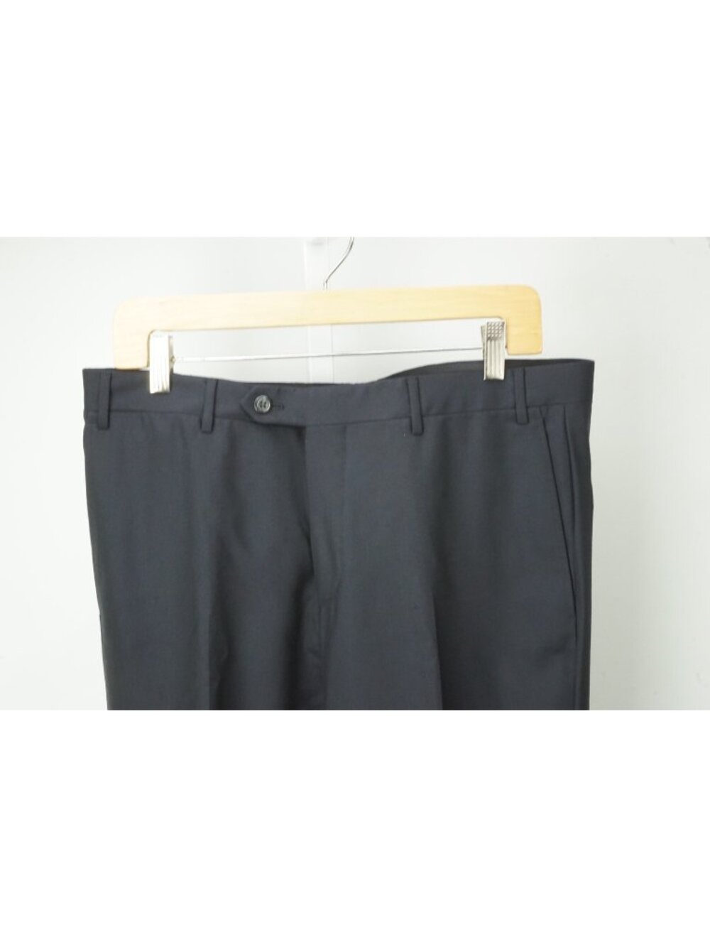 Corneliani Solid Dark Blue 100% Wool Dress Pants Sz 50R EU BRAND NEW